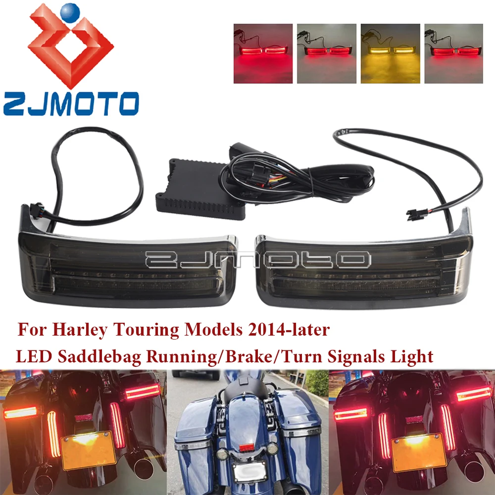 

Motorcycle LED Saddlebag Running Brake Turn Signal Light For Harley Touring Electra Street Glide Ultra Limited Classic 2014-up