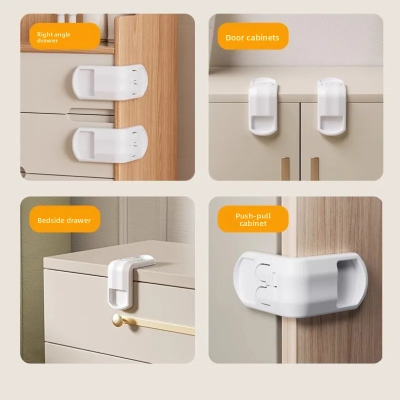 Safety Protection Locks Multi-functional Transparent Non-punching Anti-pinch Drawer Locks Refrigerator Simple Cabinet Door Locks