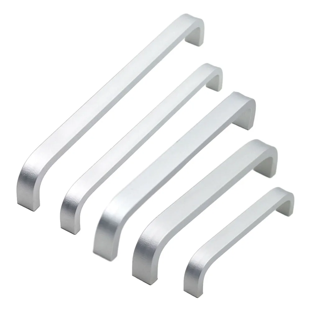 Cabinet Handles Kitchen Door Handles Drawer Knobs Space Aluminum Wardrobe Door Handles Brushed Modern Style Hardware