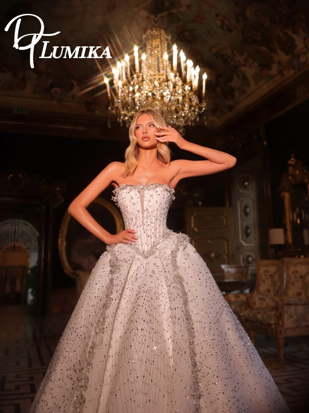 

Luxury Crystal Beaded Ball Gown Strapless Wedding Dress 2026 Timeless Elegance Sparkling Details Bridal Gown Vestidos De Novia