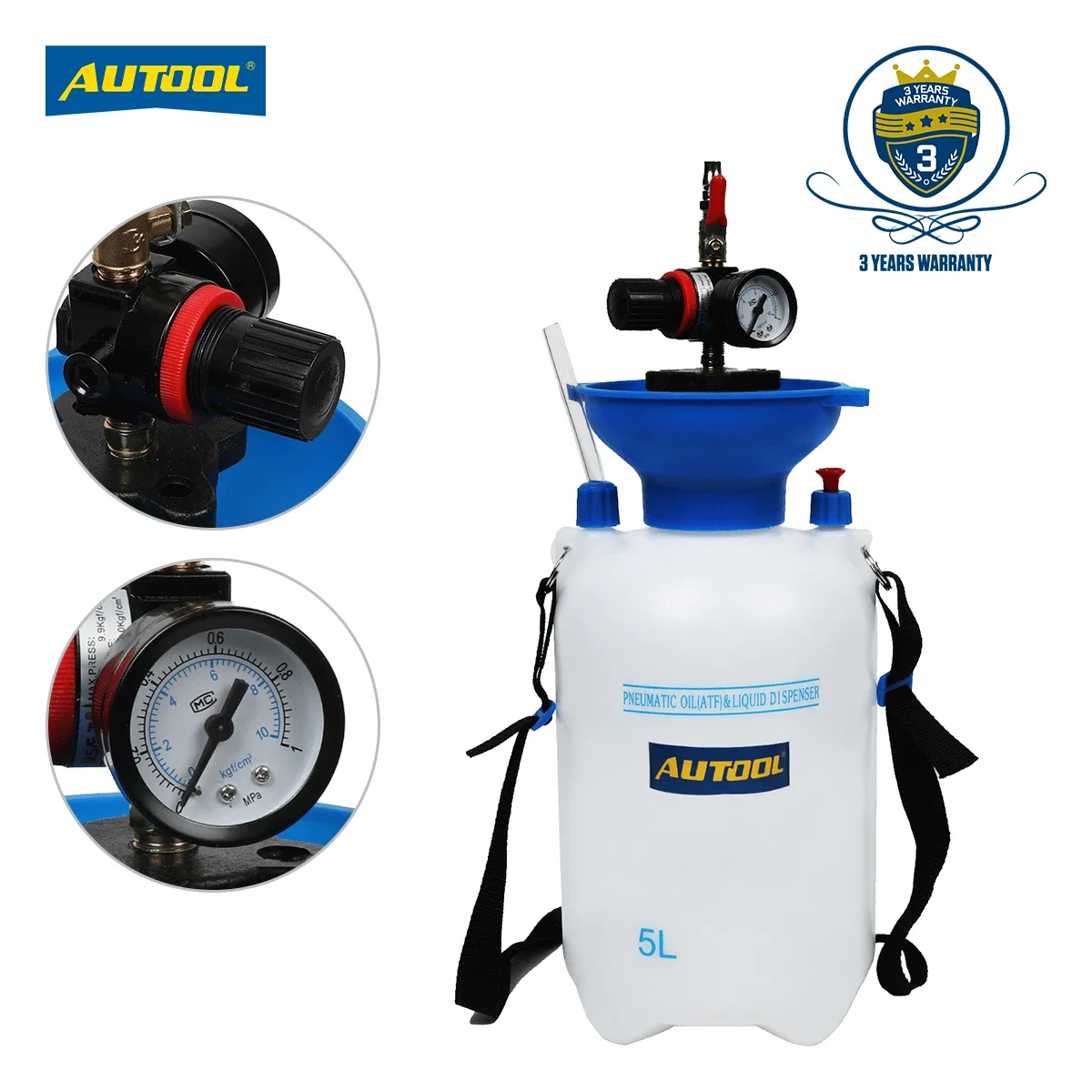 AUTOOL 5L Automobile Pneumatic Refueling ATF Machine Refueling Replacement Tool Oil Filling Can Oil Fluid Filling Equipment Kit