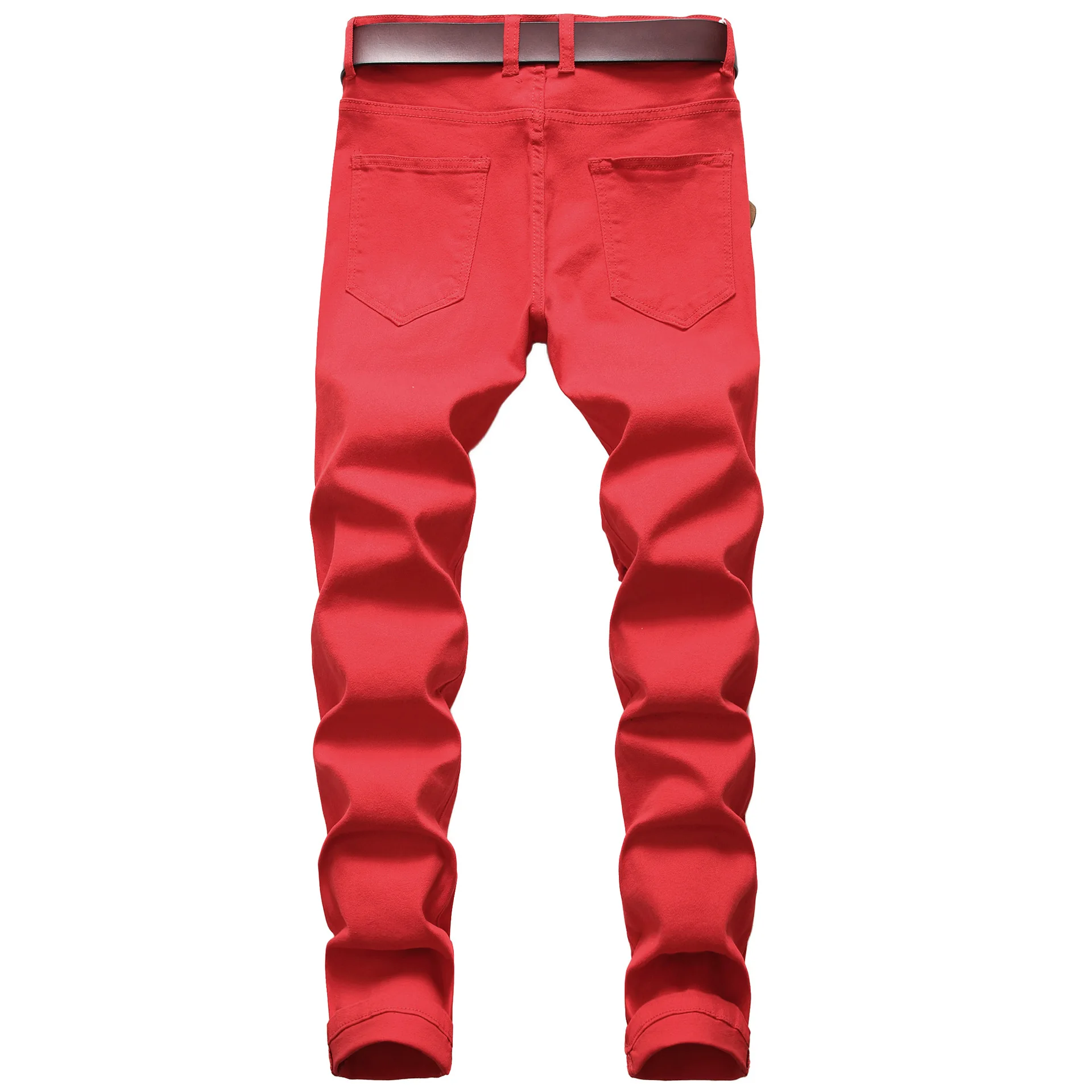 European and American Young Men's High Street Style Ripped Jeans, Fashionable and Trendy, Hip-hop, Ankle-length Stretch Trousers