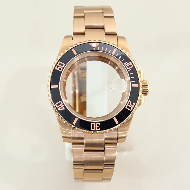40mm Waterproof Case Sapphire Glass For Seiko NH35 NH36 NH34 Miyota8215 Eta 2824 PT5000 Movement SUB GMT Watch Case Oyster Strap