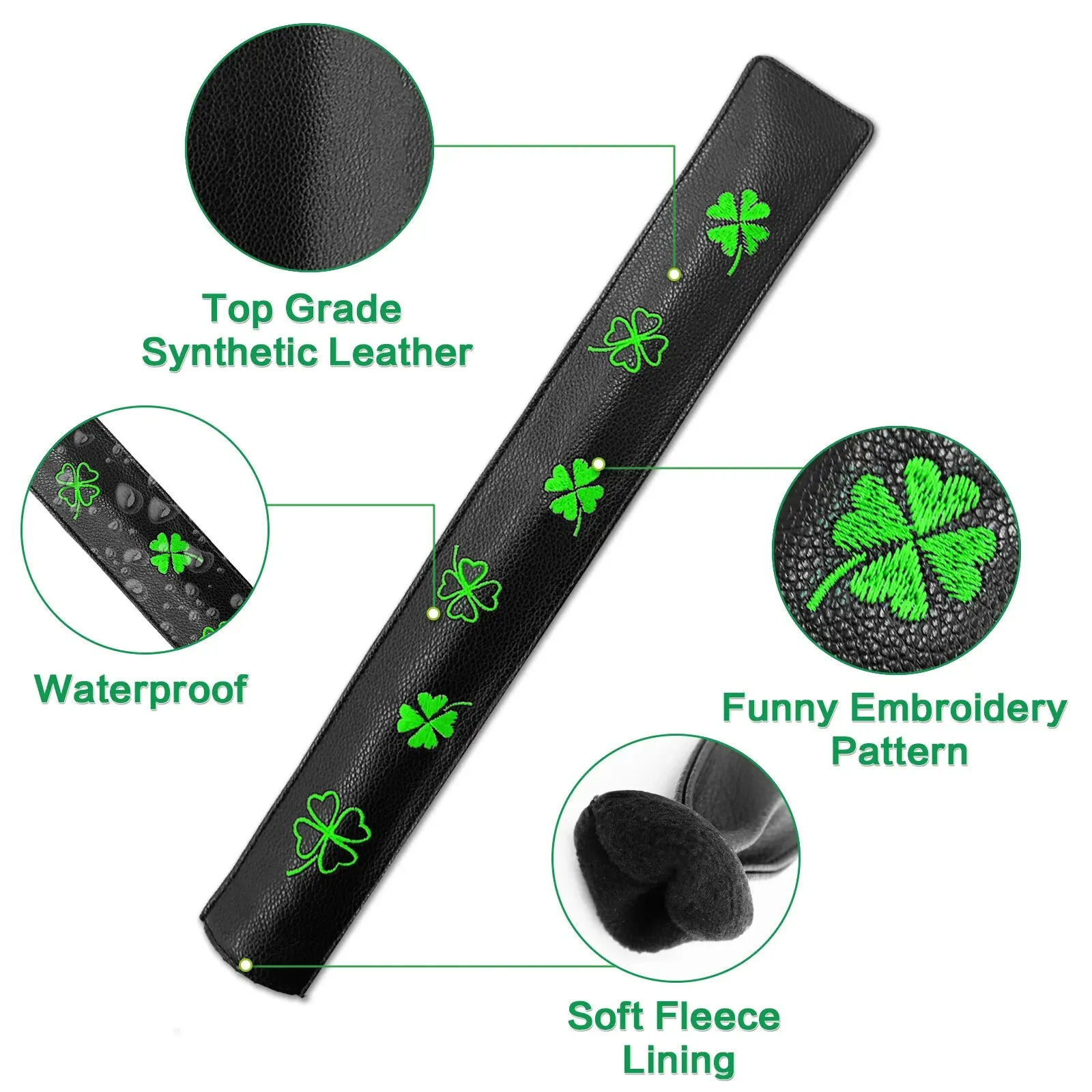 Alignment Stick Cover PU Leather Golf Club Protector for Alignment Sticks,Practice Aid Rods Headcover Easy To Hold 2 to 3 Sticks