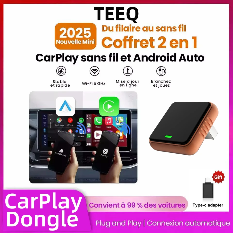 

Новый беспроводной адаптер CarPlay Android Auto USB Dongle Smart Mini Box Plug And Play Универсальный для VW Toyota Nissan Honda Ford Benz