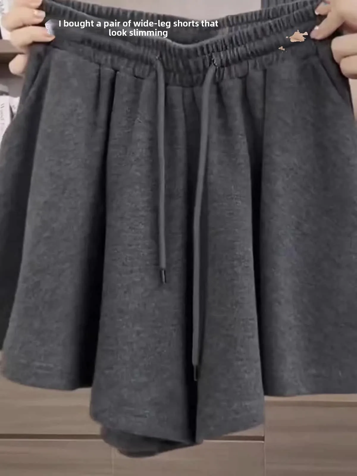 

Large Size Drawstring Sport Shorts Women Summer Elastic Waist Draped Slimming Versatile A-Line Casual Wide Leg Pants Skirt Pants