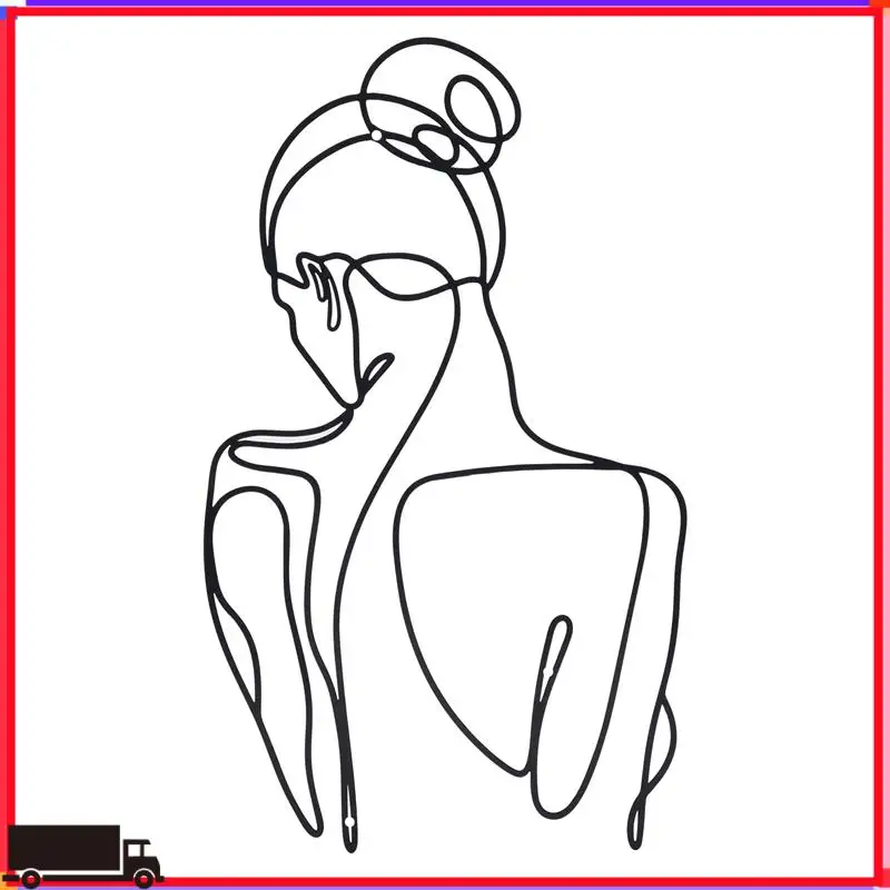 

Premium Minimalist Female Body Wire Art Decor Abstract Metal Woman Shape Wall Decor Wall Art Decor Metal Female Wall Decor Black