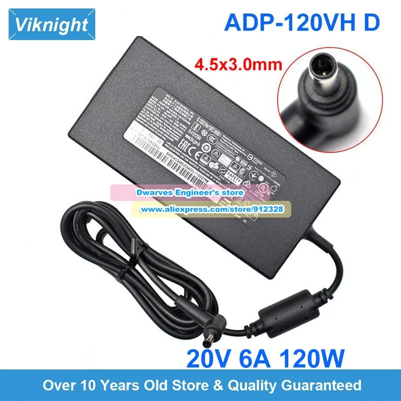 ADP-120VH D AC Adapter 20V 6A 120W Laptop Charger for MSI CF63 THIN 10SC 10SC-005FR MS-16R5 10SC-017XES 10SC-073MY