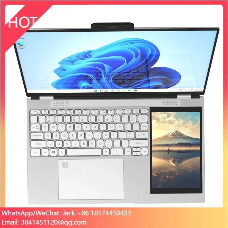 

Cheap Brand New 15.6 + 7inch Dual Touch Screen Laptop Support I7 11th Generation N100 16GB SSD 512GB Game Business Laptop