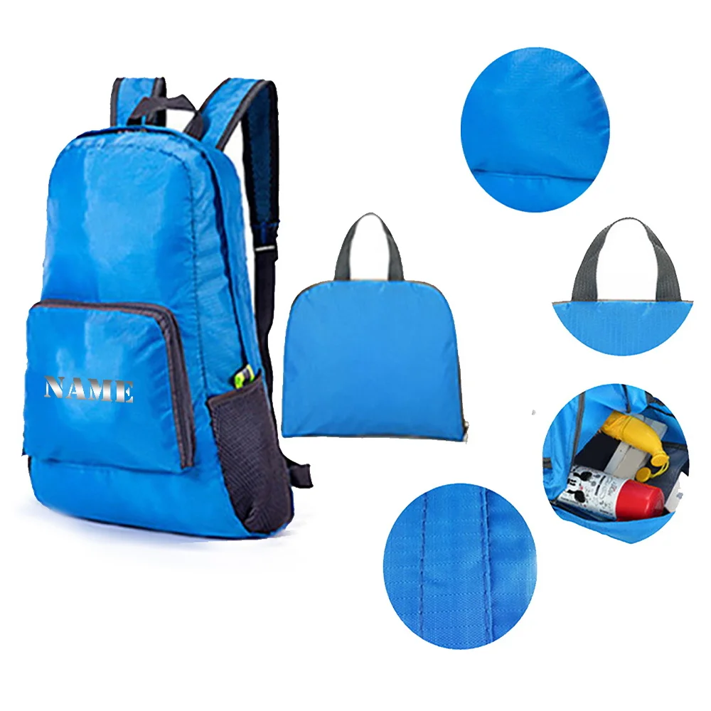 اسم مخصص حقيبة ظهر قابلة للطي سعة كبيرة السفر حقيبة التسلق التخييم تخزين حقيبة عادية المشي لمسافات طويلة حقائب رياضية بسحاب #5