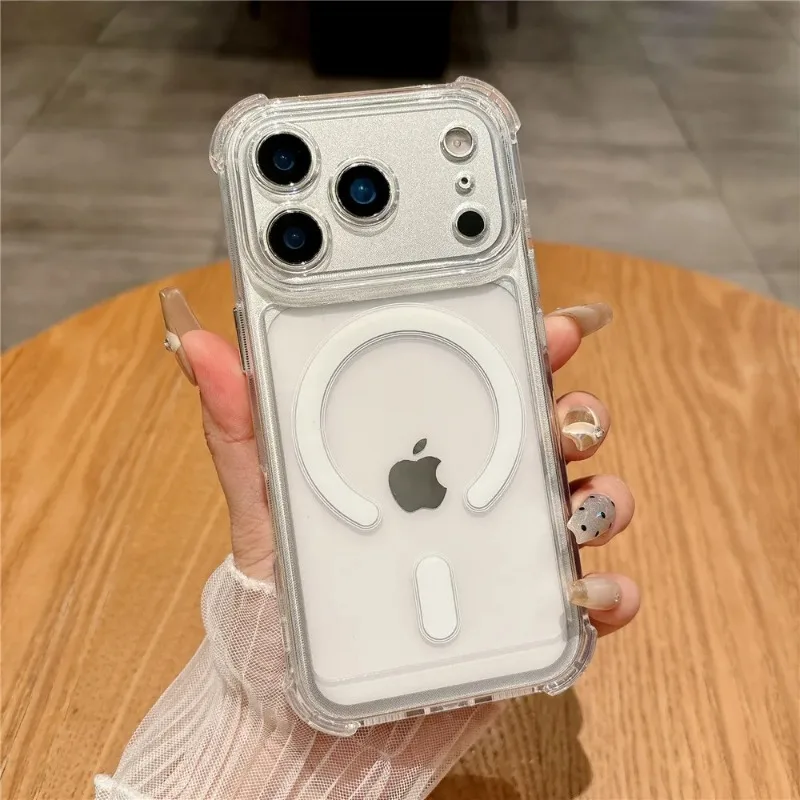 Luxuriöse Magnetische Kabellose Ladehülle für Magsafe für iPhone 18 Pro Max 17 16 15 14 13 12 Plus Stoßfeste Transparente Rückabdeckung – Detail 10