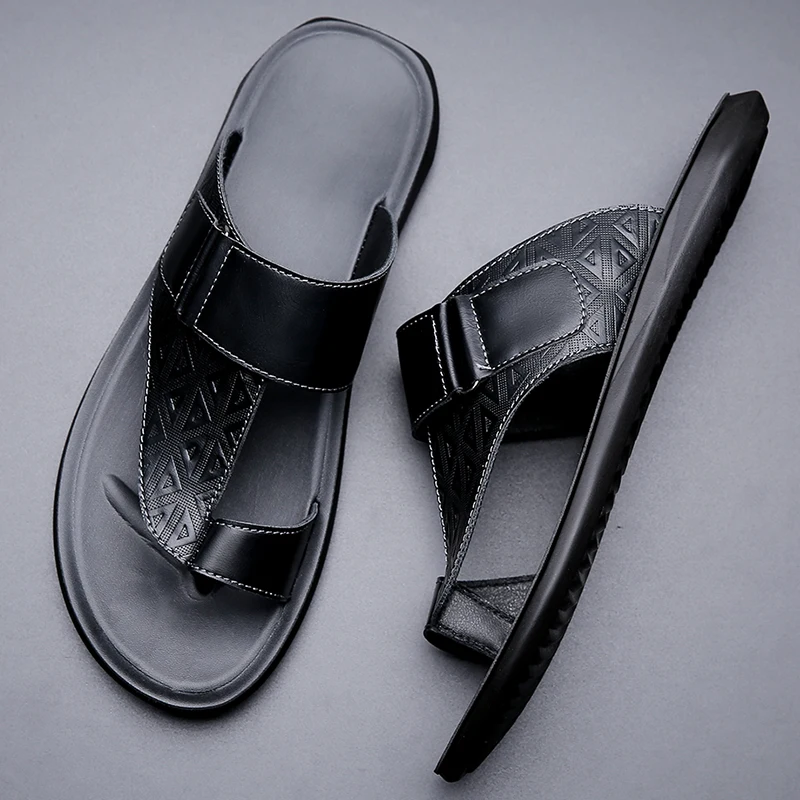 Herren Sommer-Sandalen Atmungsaktive Modische Einfache Zehenfreie Weiche Flache Strandschuhe Bequeme Klassische Pantoffeln-2502 – Detail 24