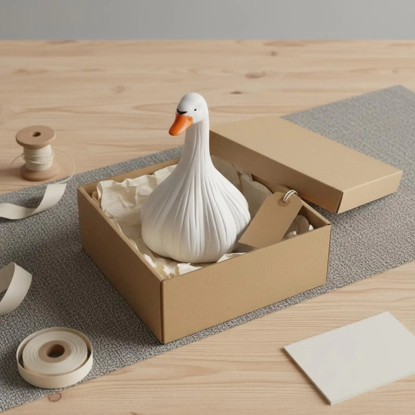 

Desktop Goose Decor Funny Duck Figurine Goose Statue Quirky White Duck Ornament Cute for Office