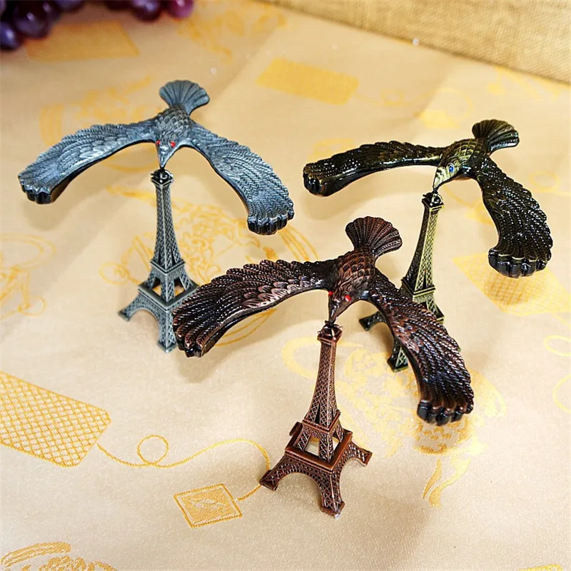 1pc Levitating Anti-Gravity Balancing Eagle Eiffel Tower Model Metal Crafts Home Decoration Desktop Ornaments for Christmas Gift