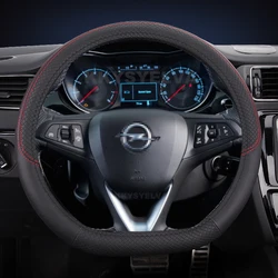 Car Steering Wheel Cover D Shape Leather For Opel Astra 2015-2021 Corsa Combo Mokka 2018-2021 Grandland X Insignia CT 2017-2021