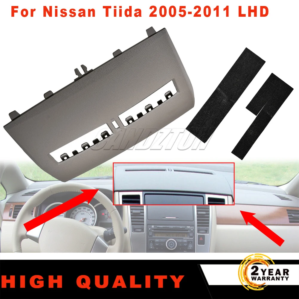 

New Black/Gray Dashboard Trim AC Vent Panel ABS Plastic Instrument Cluster Cover For Nissan Tiida 2005-2011 LHD Car Accessories