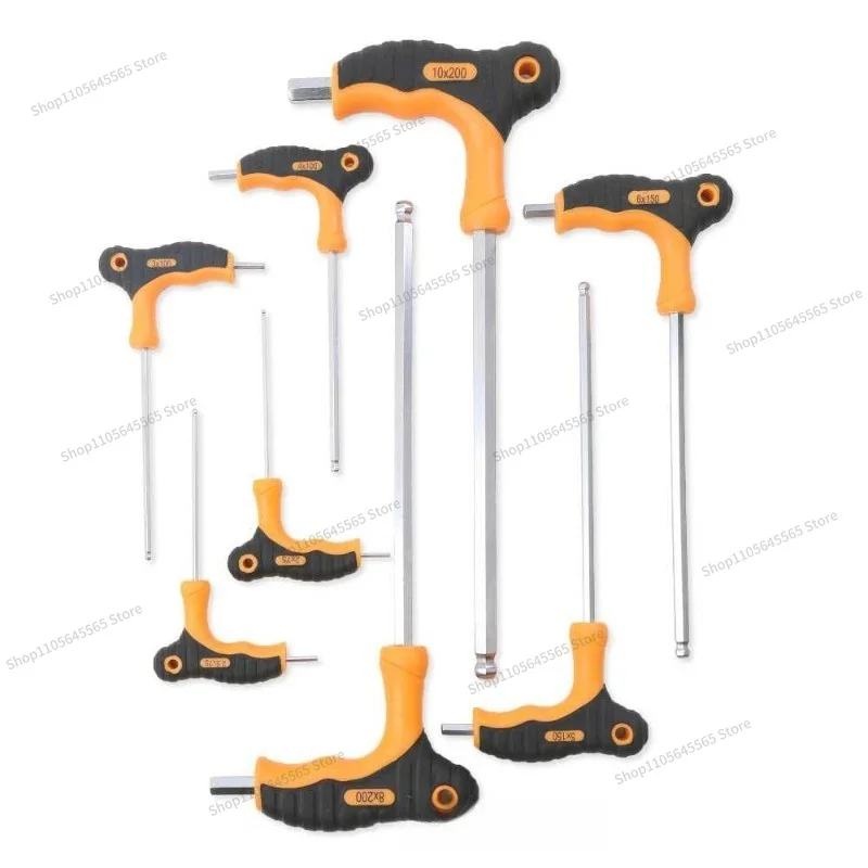 For T-shaped Ball Head Hex Wrench H2-H10 Hex Flat Head Screwdriver