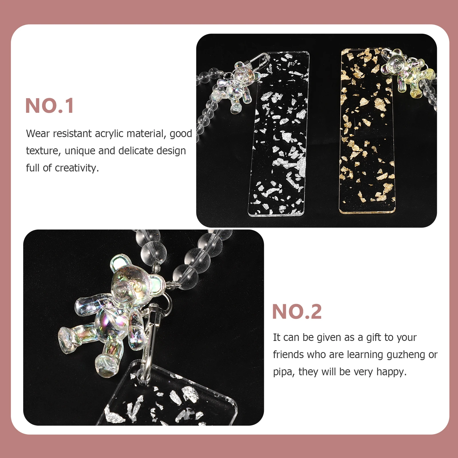 

2 Pcs Guzheng Nail Storage Board Picks Holder Pipa Organizer Acrylic Nails Instruments Supplies Winding Plate