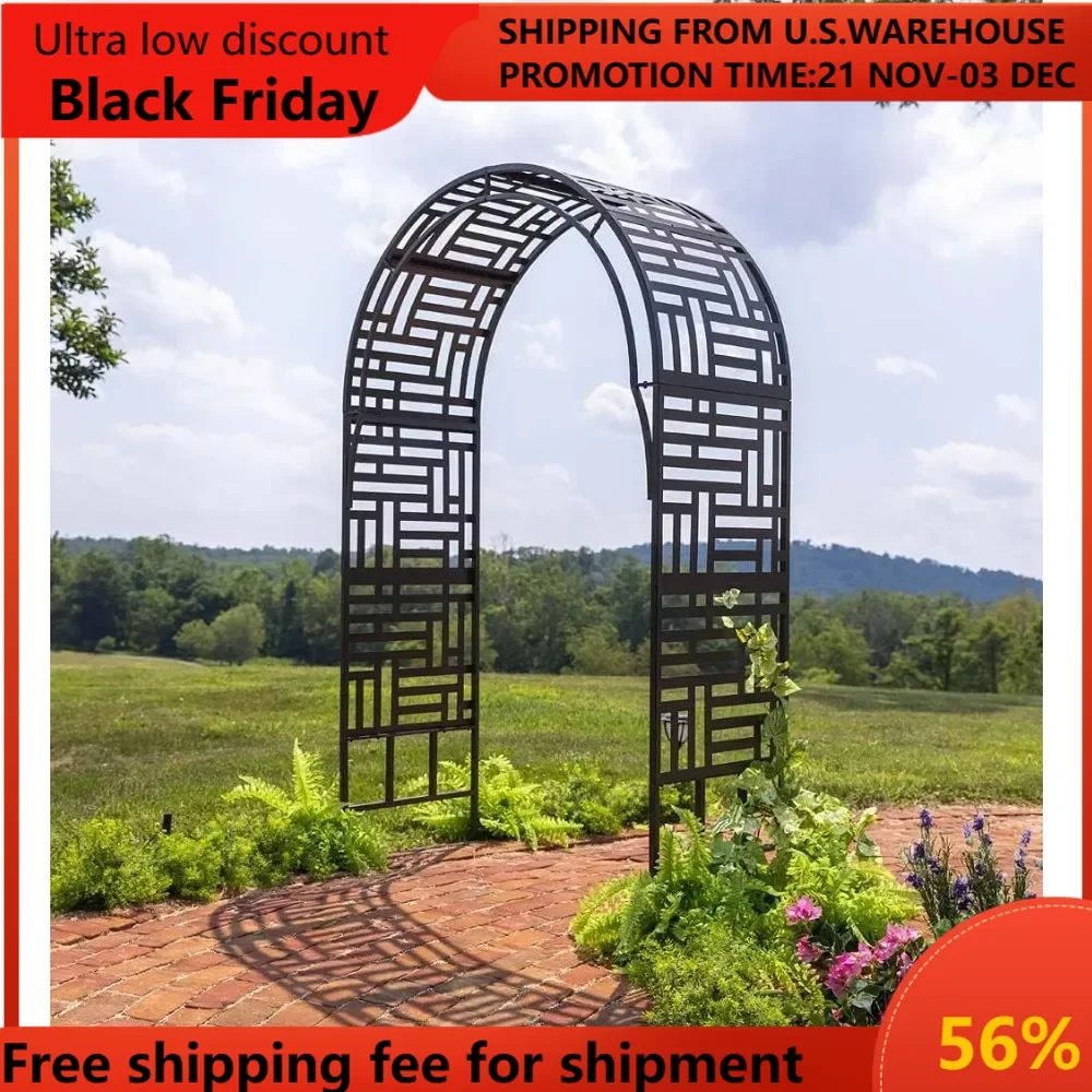 Arch Metal Outdoor Garden Arbor | Modern Geometric  84