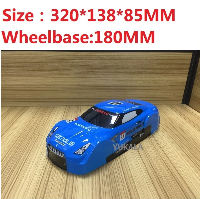 3styles PVC painted body shell for 1/14 R/C racing on-road drift cars 138mm Width 180mm wheelbase