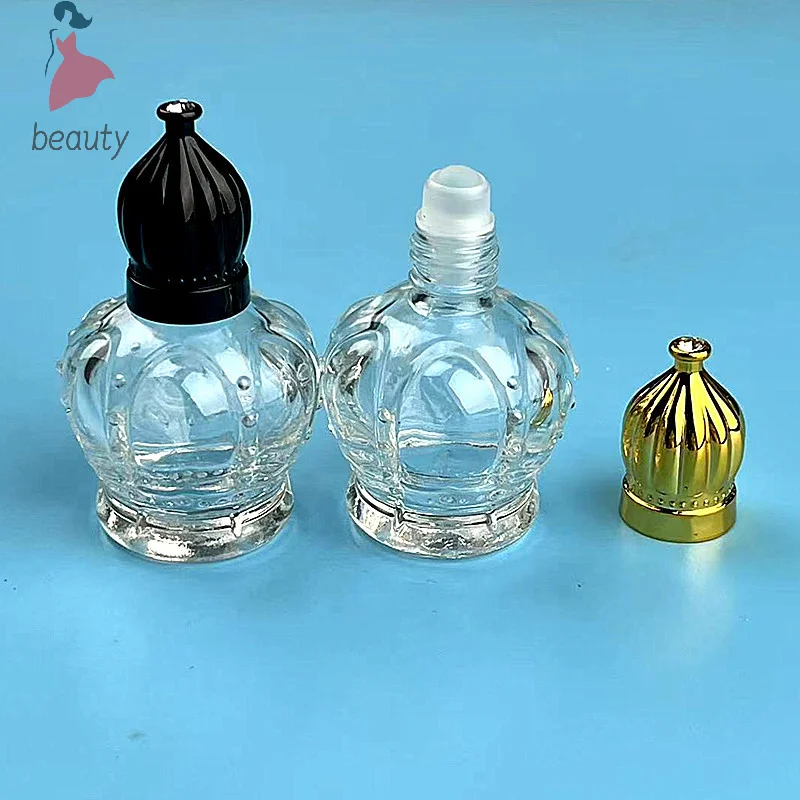 Mini Frasco de Amostra Vazia Transparente Vintage, Garrafas de Óleo Essencial, Garrafas Recarregáveis, Conta-gotas, Perfume, Vidro Dourado, 15ml