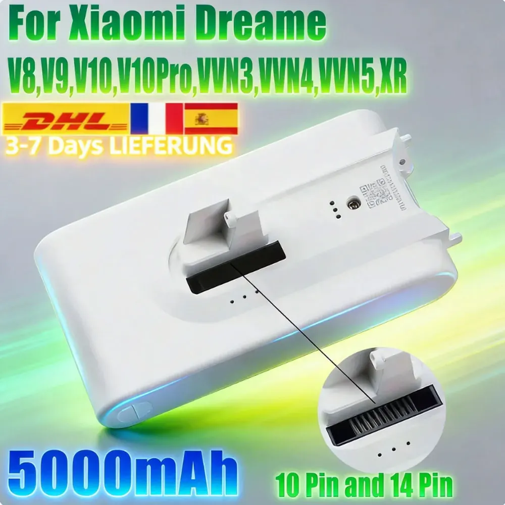 Batterie de rechange pour aspirateur Xiaomi - Batterie au lithium-ion Dreame V8 V9 V10 V10Pro VVN3 VVN4 VVN5 XR (5000mAh)