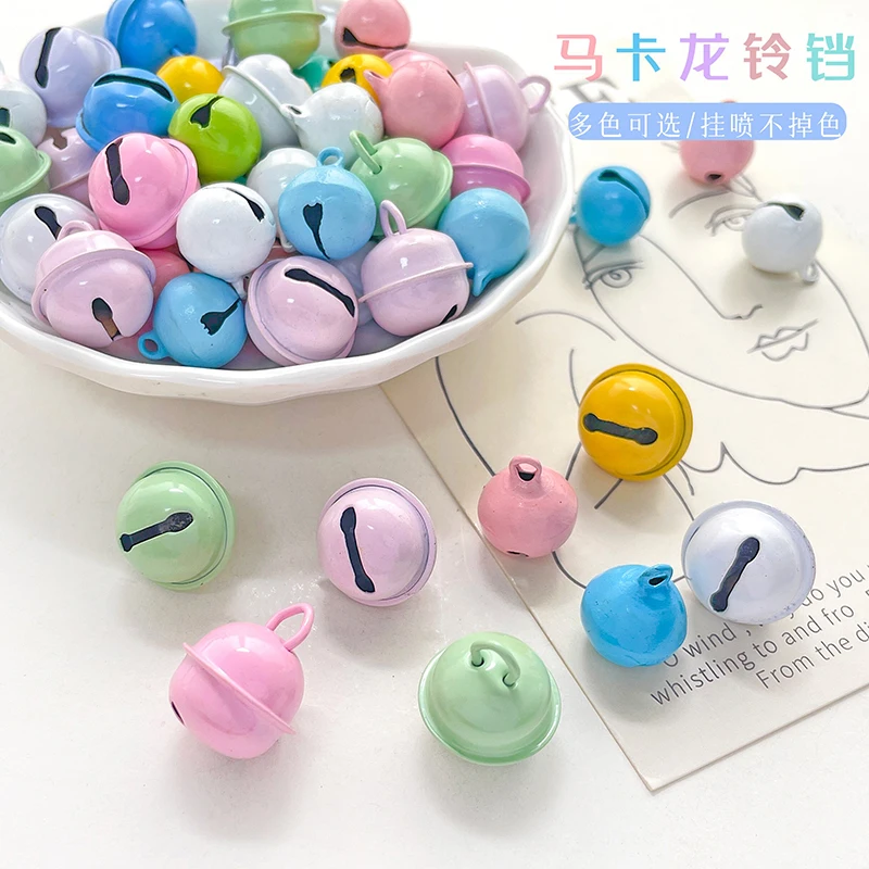 10pcs Colorful Little Bells Candy-colored DIY Jewelry Accessories Bean-shaped Pendants Keychains Charms Material