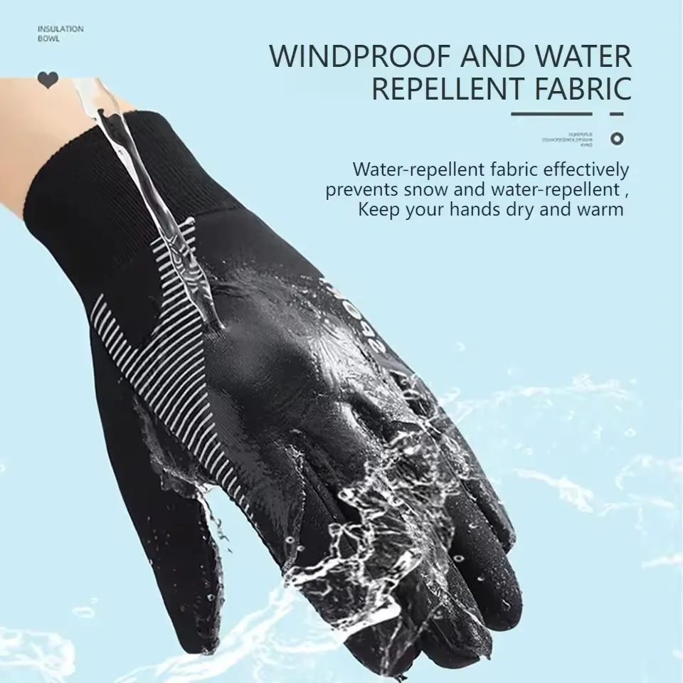 قفازات سميكة دافئة مقاومة للرياح للأطفال للأولاد والبنات لركوب الدراجات في الهواء الطلق، قفازات سيليكون مضادة للانزلاق، حماية مرنة للمعصم