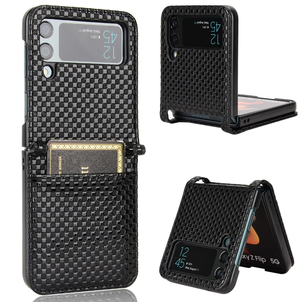 For Samsung Galaxy Z Flip 4 3 Case Luxury PU Leather Card Slots Wallet Stand ShockProof Case For Samsung Z Flip4 Flip3 Phone Bag