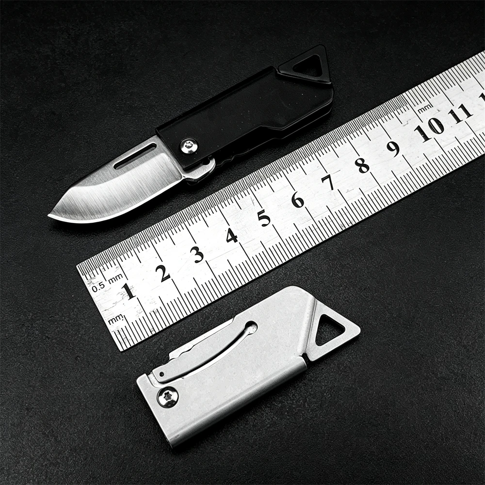 Mini Folding EDC Tool 1.42 inch 5Cr13Mov Blade 420 Steel Handle Compact and Portable Gear Camping Hiking Outdoor Activities