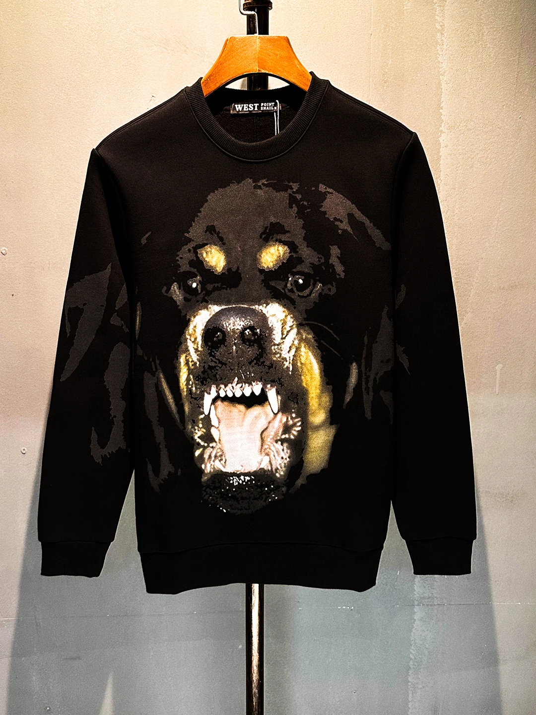 Classic Yellow Dog Head Digital Print Fleece Lined round Neck Sweatshirt Trendy Men's Clothing Versatile Couple Outerwear