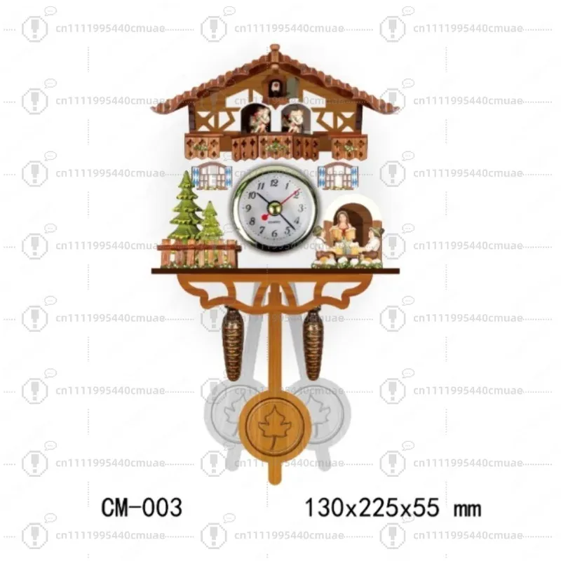 Cuckoo wall clock cooing alarm clock Nordic retro style clock, can not tell the time