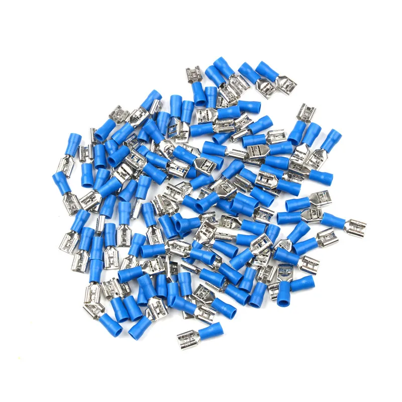 100 قطعة ذكر أنثى معزول تجعيد المجرف موصلات سلك كابل كهربائي محطة أحمر أزرق أصفر تشكيلة #5