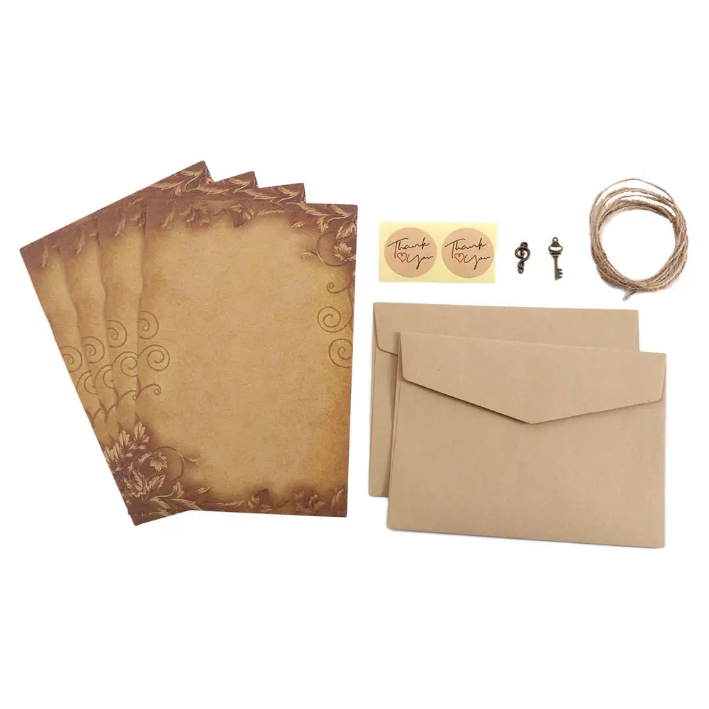 

Коричневая канцелярская бумага для писем ко Дню святого Валентина, крафт-бумага, бумага для рукоделия, конверты, бумага для письма, ретро-блокнот для писем в винтажном стиле