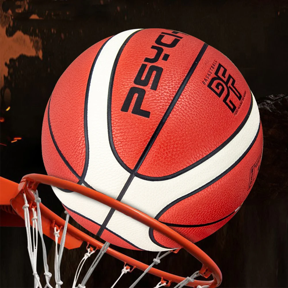 الحجم 7 كرة سلة من جلد البولي يوريثان مقاومة للاهتراء، تدريب عالي المرونة مع مضخة لعبة كرة السلة في الهواء الطلق كرة الشارع #3