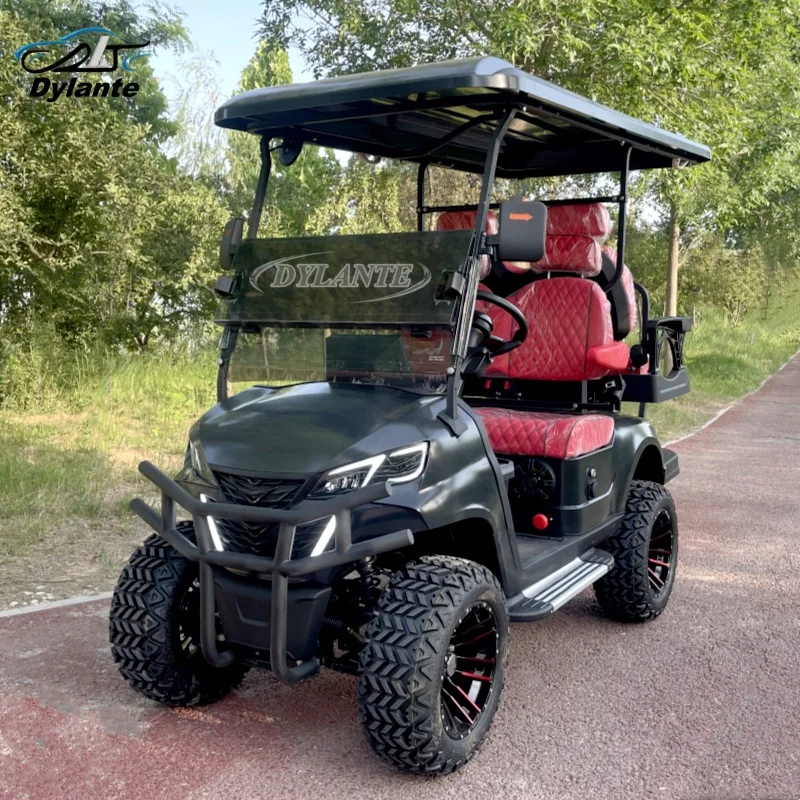 

2025 Новый дизайн, 48/72 В переменного тока, 4-местная экскурсионная клубная тележка с литиевой батареей, тележка для гольфа и внедорожная охотничья тележка