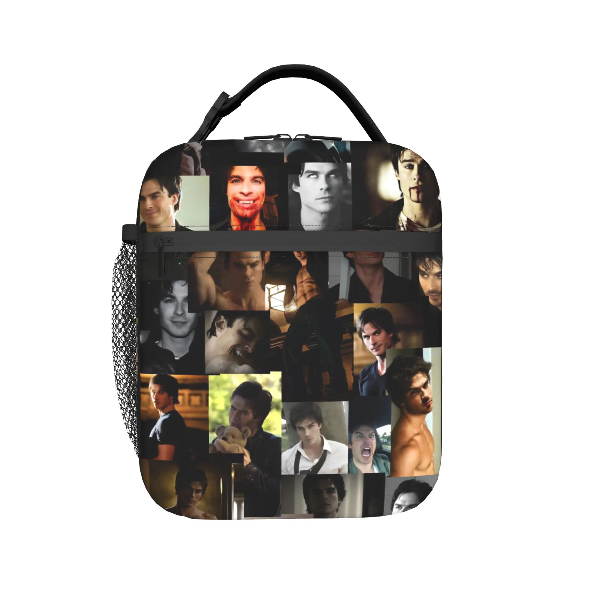 Lunch Bag The Vampire Diaries Resuable Movie Outdoor Picnic Lunch Box For Child Vintage Portable Zipper Thermal Tote Handbags