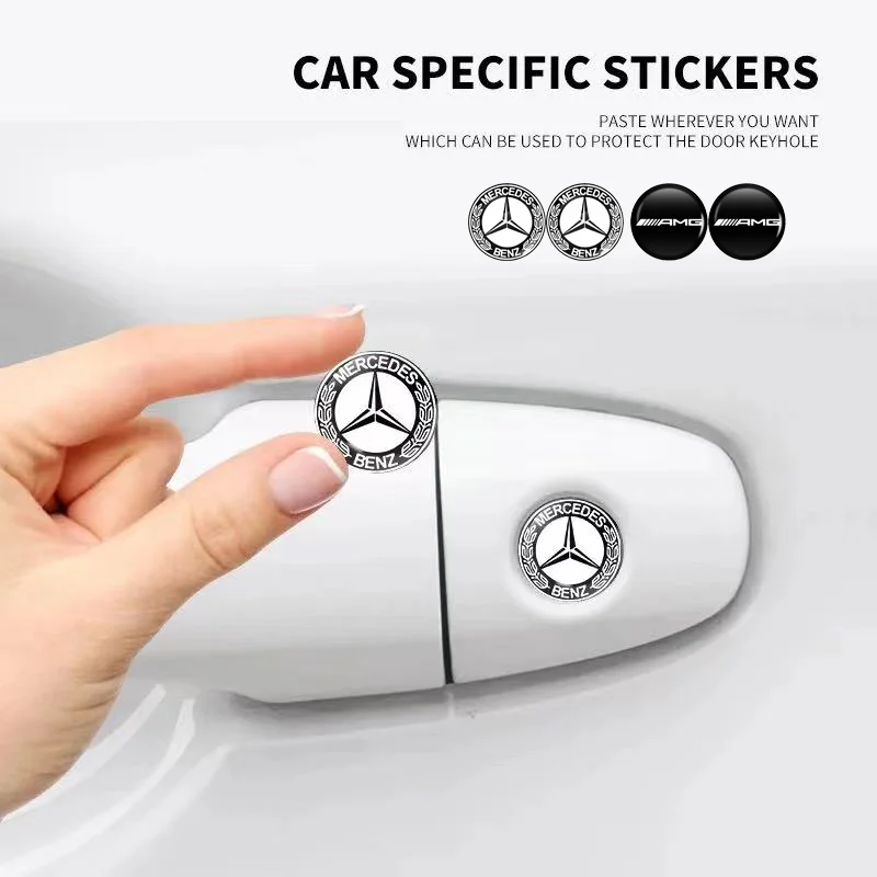 Car Lock Keyhole Stickers Door Lock Protect Car Stickers For Mercedes Benz AMG W108 W124 W126 W140 W168 W169 W176 W177 W203