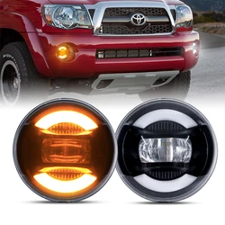 2X Front LED DRL Fog Lights Driving Lamp White&Amber For Tacoma 2005-2011/ Solara 2004-2006/ Sequoia 2008-2015/ Tundra 2007-2013