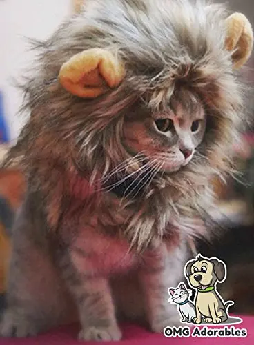 Lion Mane Costume for Cats Cat Lion Mane Halloween Costume Lion Costume Cat Cosplay Dress Up Pet Hat for Kitty Cat Cosplay Dress