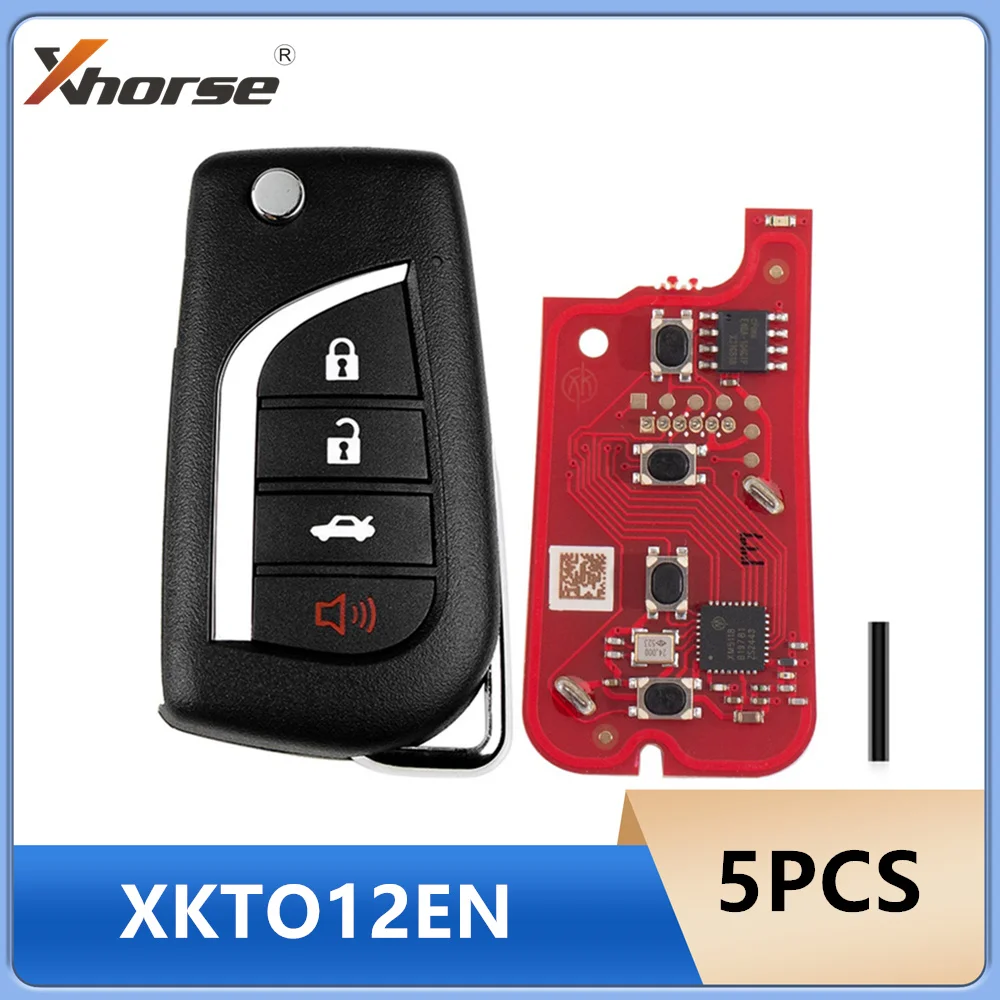 

5 шт. Xhorse XKTO12EN проводной дистанционный ключ 2-го поколения TOY.T стиль флип 4 кнопки