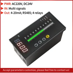 4-20mA RS485 Relay Alarms Automatic Liquid Level Controller Smart Digital Water Level Indicator Tank Level Control Instrument