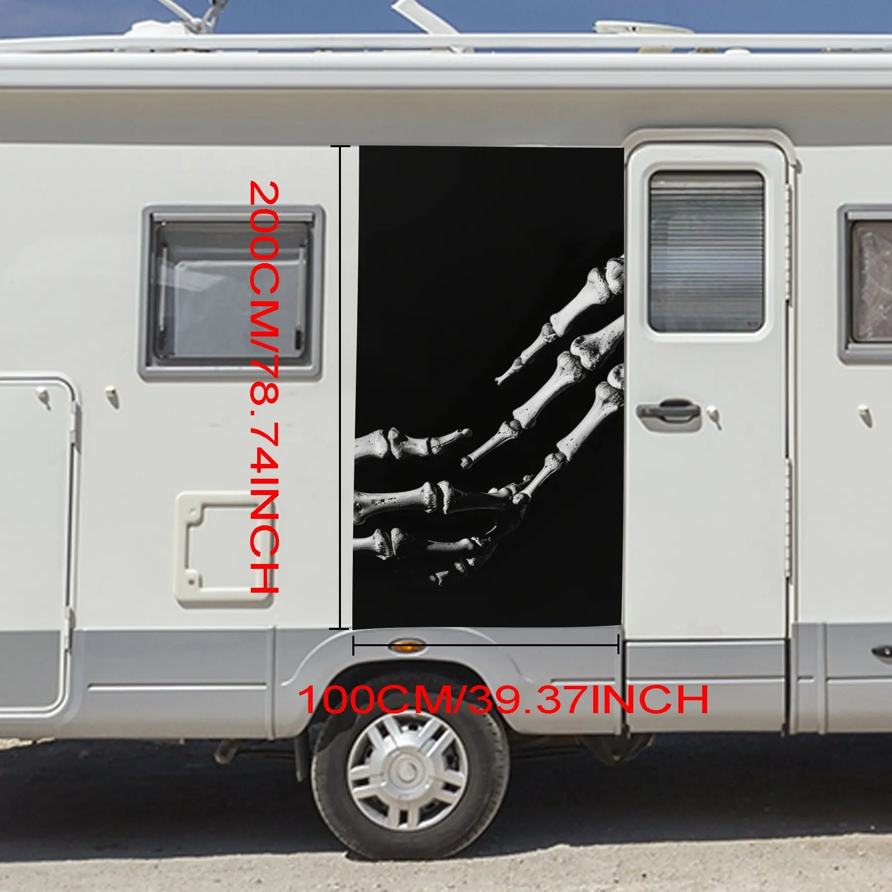 hand bones Motorhome Car Door Sticker PVC Self Waterproof Stick, Striking Auto Exterior Accessories Decor Protect Gift for Lover