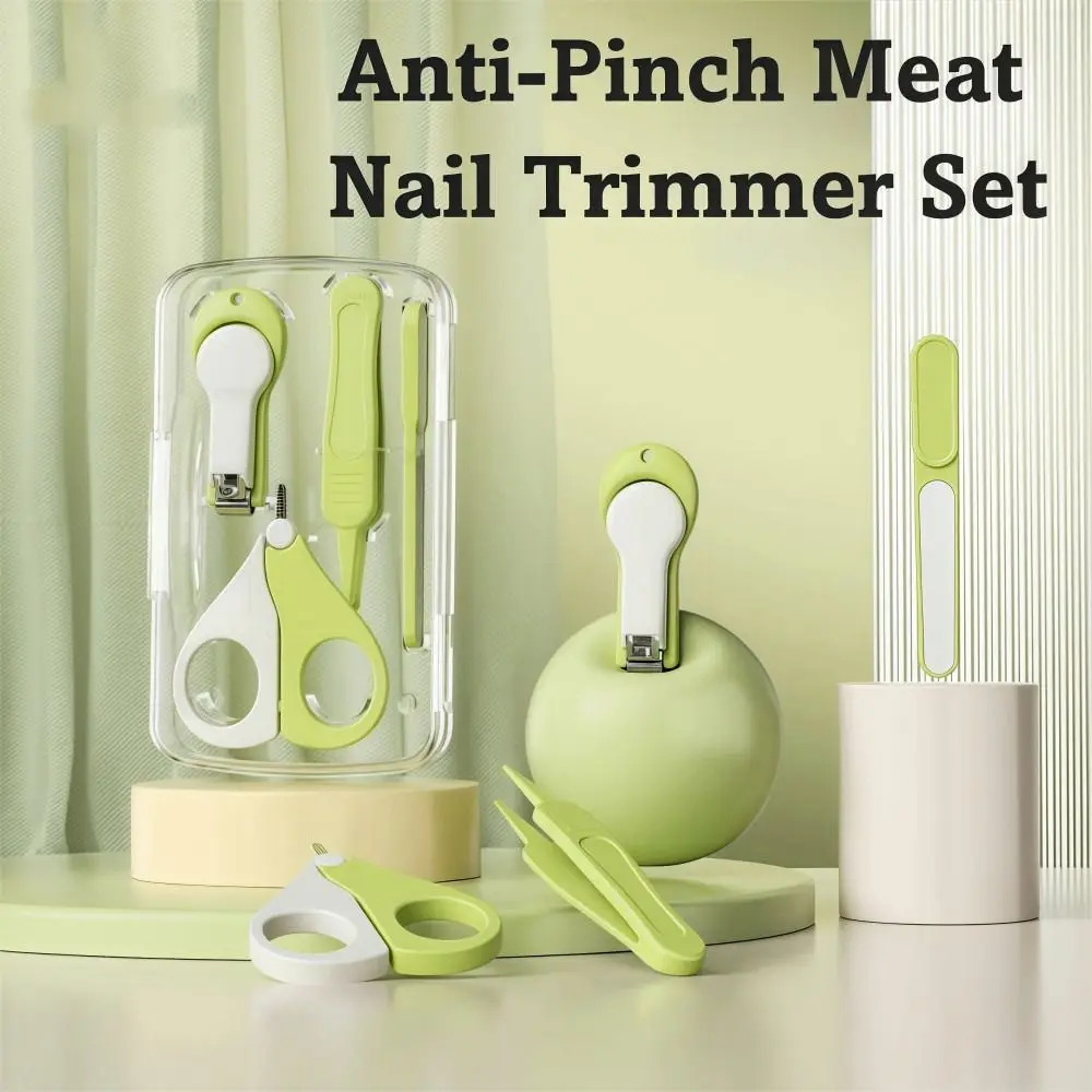 

High Quality 4in1 Baby Nail Trimmer Set Safety Material Stainless Steel + ABS Newborn Grooming Kit Anti-crushing Meat Durable