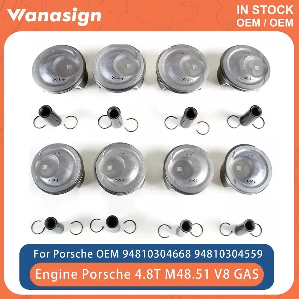 

Engine Φ96mm Piston & Ring Set STD Fit 4.8 T L For Porsche Cayenne Panamera M48 M48.51 M48.52 4.8T 4.8L V8 GAS 07-19 94810304568