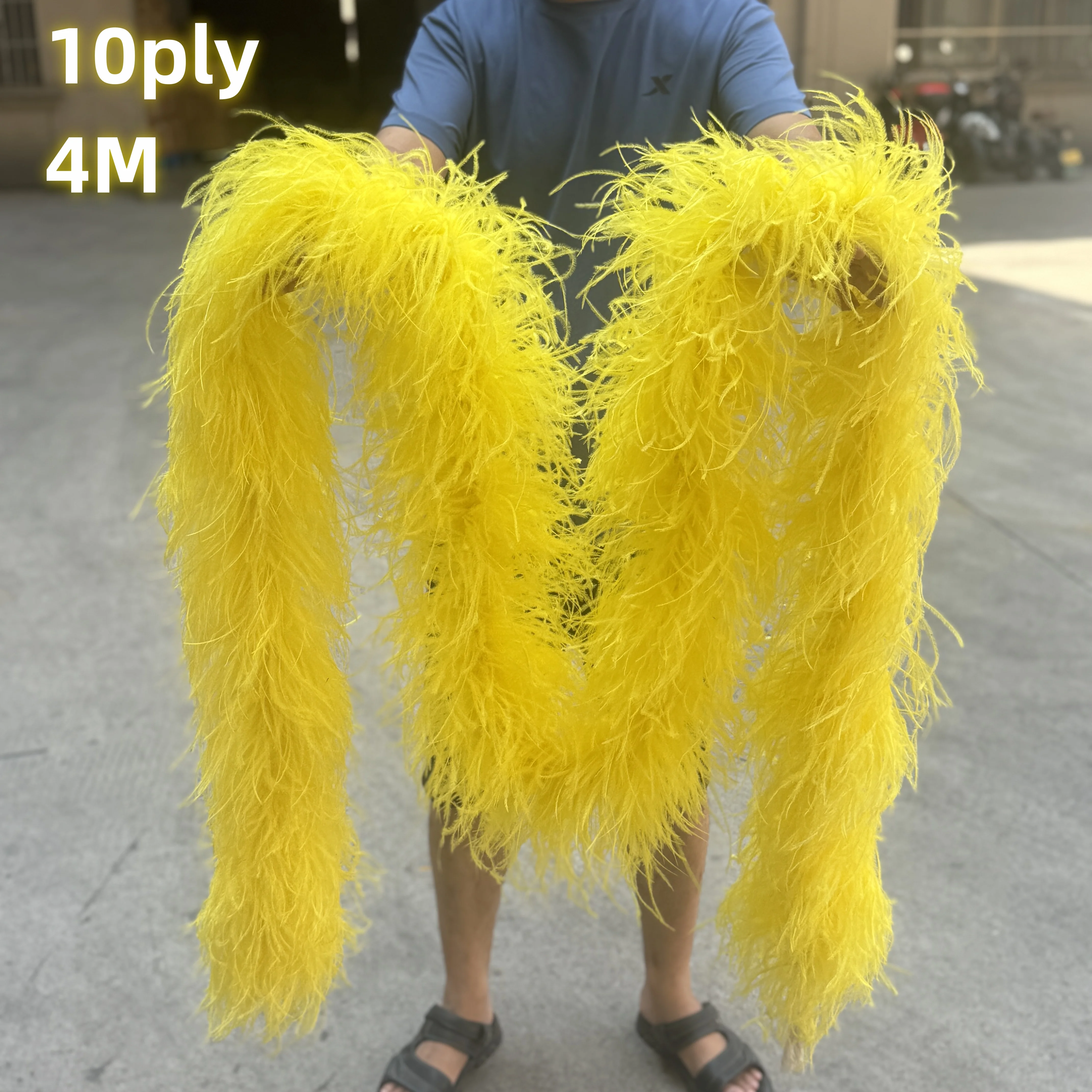 4 Meters Ostrich feather boa Multicolors Natural Ostrich Feathers Decoration Trims 1 3 4 6 10Ply Fluffy Costume Dress Sewing