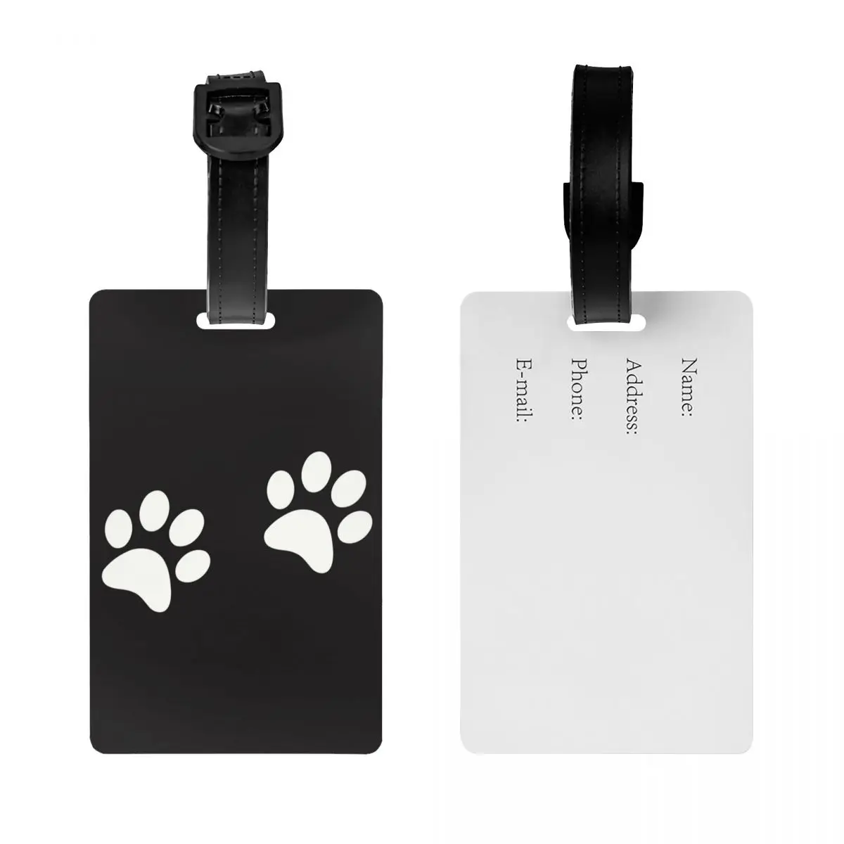 Dog Footprint Luggage Tags for Suitcases Funny Animal Paw Baggage Tags Privacy Cover Name ID Card