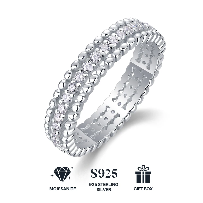 

Moissanite Ring, 925 Sterling Silver & 18k Gold Plated, for Women, Wedding Ring, Perfect Unisex Gift For Everyday & Milestones