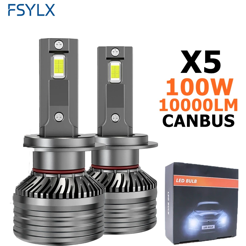 X5 100W H7 Car LED Headlight Bulb Fog Light Canbus 6000k K5C H1 H4 H7 H11 9005 9006 Auto LED Headlamp H11 Led Lights for Car