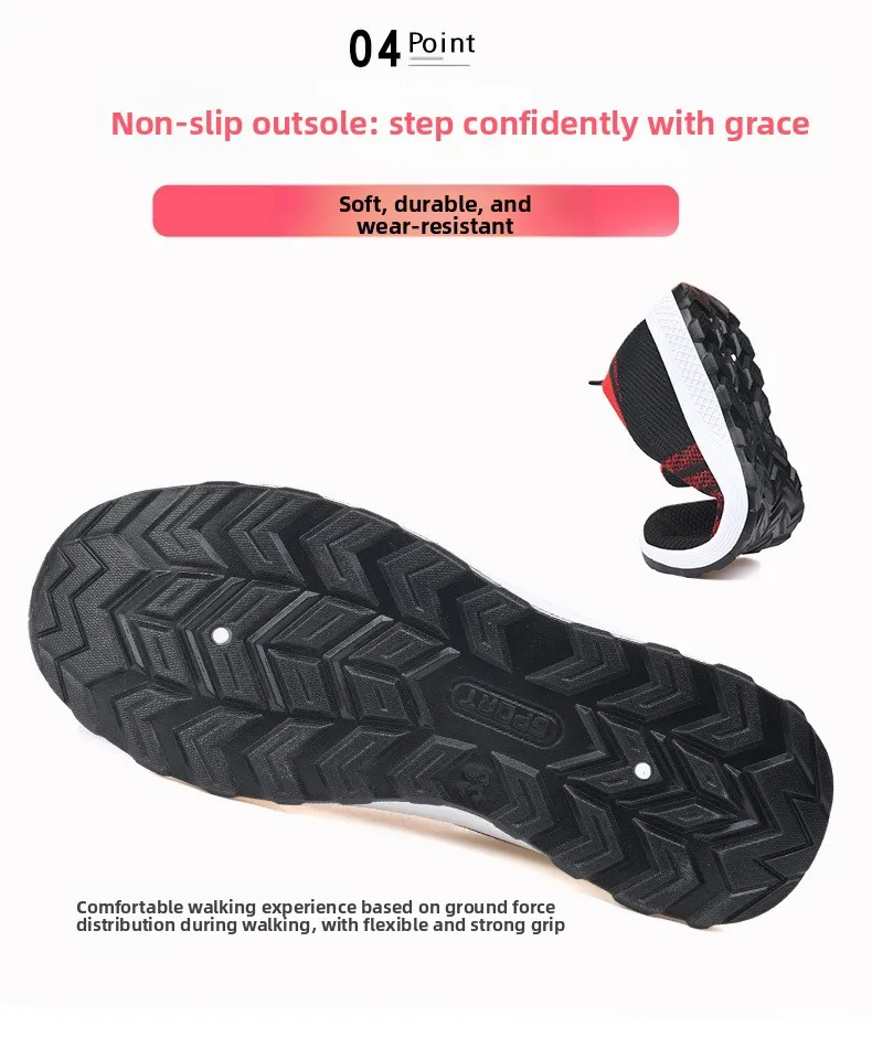 Damen-Sneaker aus Stricknetz, zum Überziehen, atmungsaktiv, leicht, mit weicher Sohle, rutschfest, für Freizeitaktivitäten, zum Spazierengehen, für ältere Damen, für den täglichen Gebrauch im Freien. – Detail 9